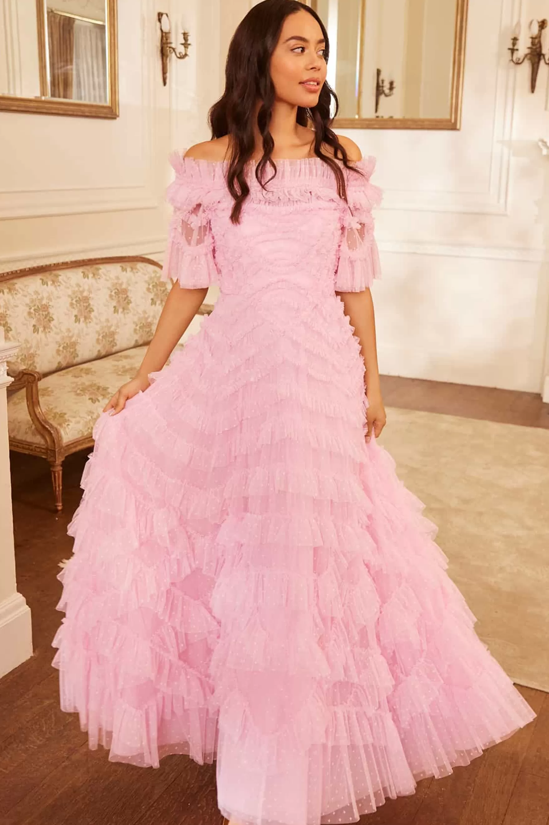 Needle & Thread Mother of the Bride | Mummy & Me>Lana Off-Shoulder Gown Pink